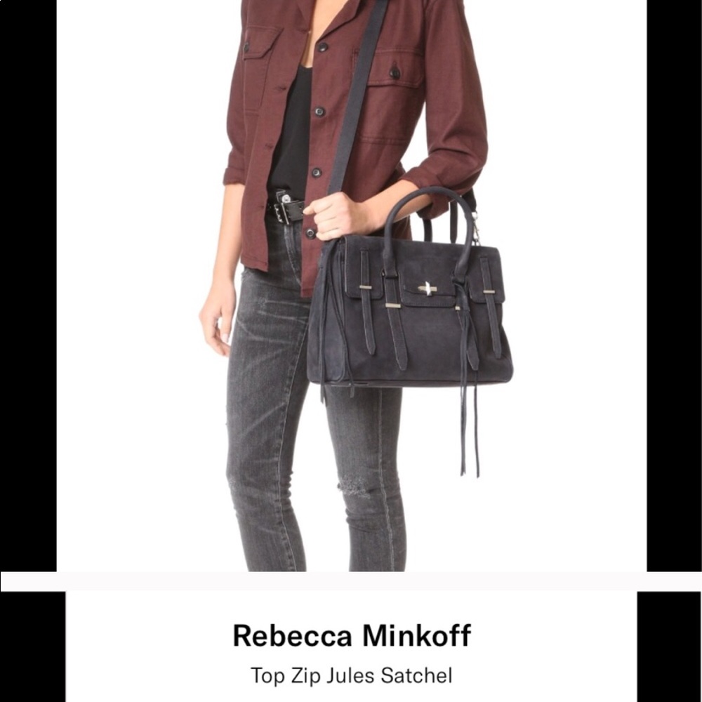 Navy blue suede Rebecca minkoff Jules satchel